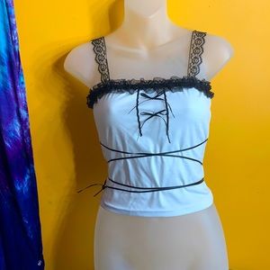 White Laced Tank Top